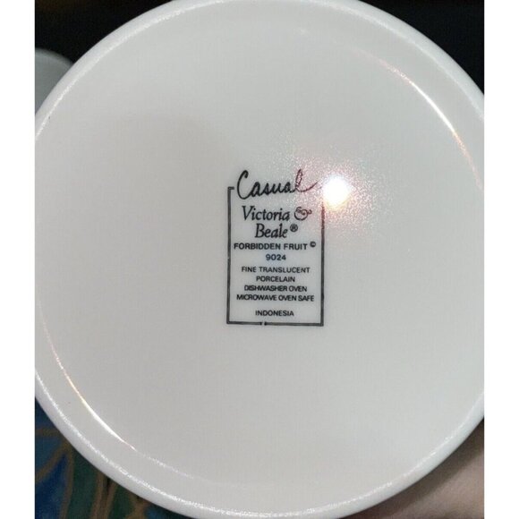 Victoria Beale Forbidden Fruit Cups & Saucers Set Of 4 9024 Vintage Cottage - Picture 4 of 4